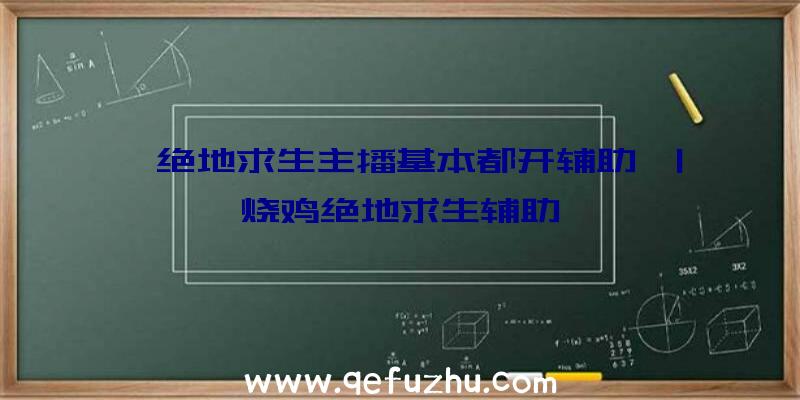 「绝地求生主播基本都开辅助」|烧鸡绝地求生辅助